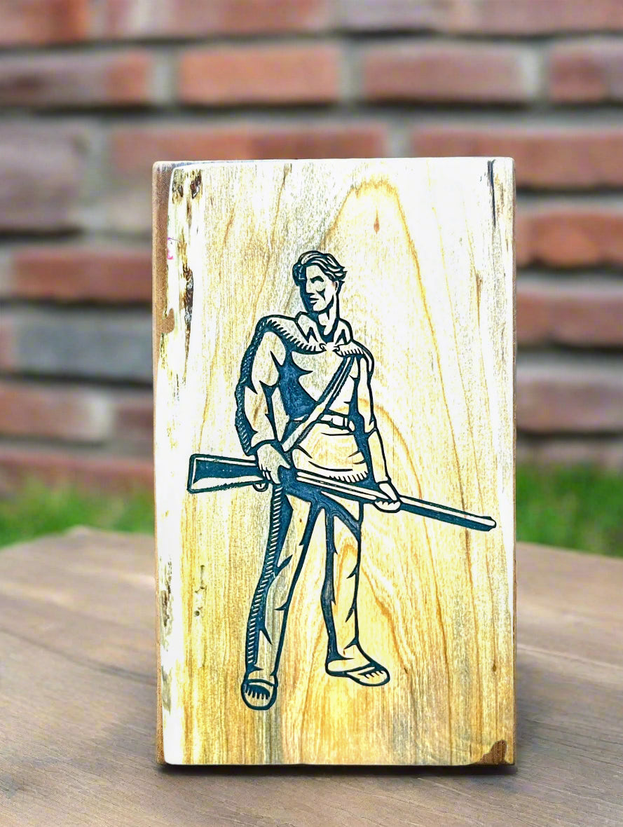 Engraved WV Mountaineer live edge plaque