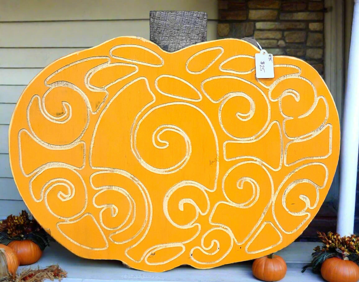 Scroll Pumpkin Porch Sitter