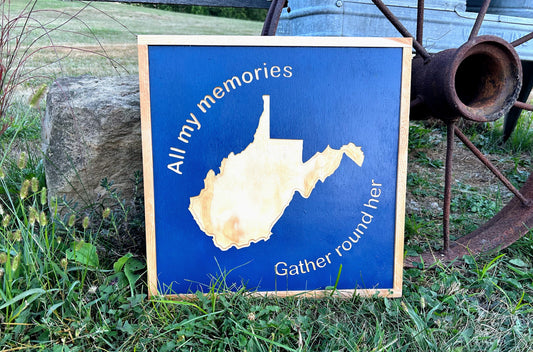 All my memories gather round her Wooden sign