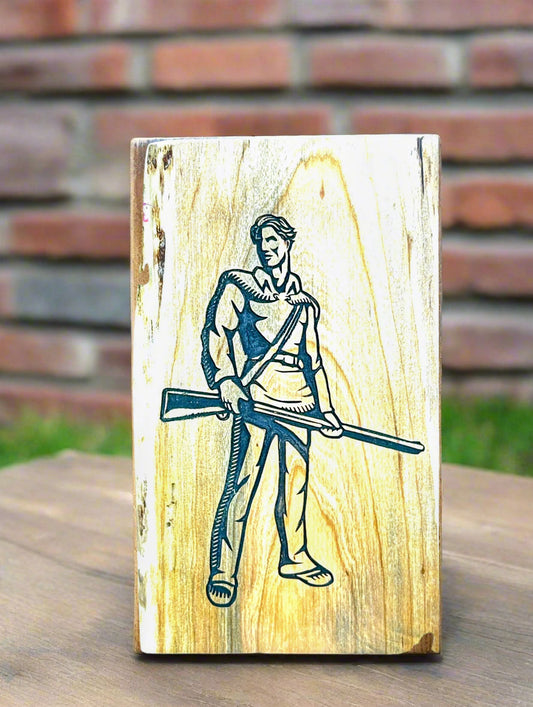 Engraved WV Mountaineer live edge plaque