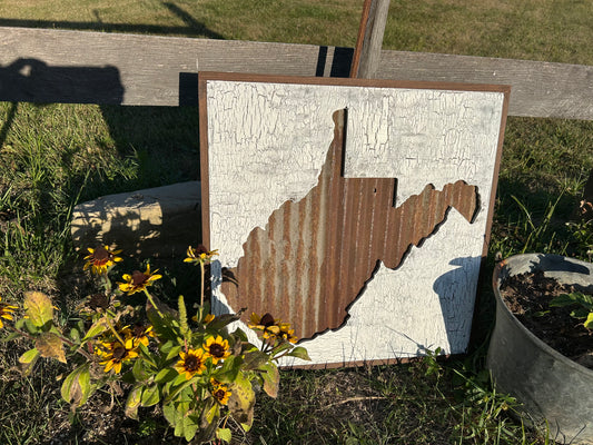 Corrugated Metal WV Sign