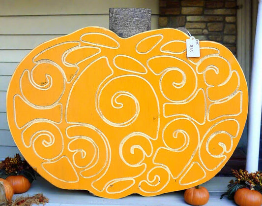 Scroll Pumpkin Porch Sitter
